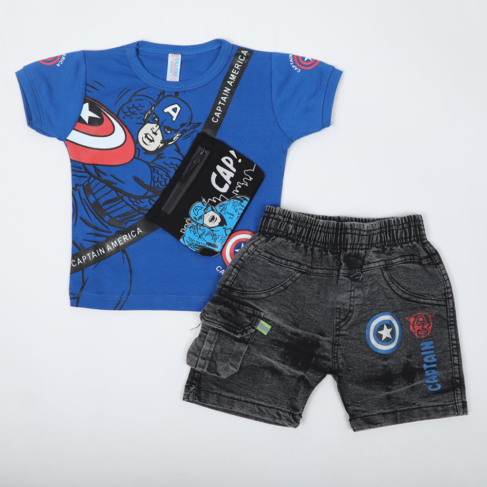 Newborn Boys Half Sleeves Suit - Royal Blue, Newborn Boys Sets & Suits, Chase Value, Chase Value