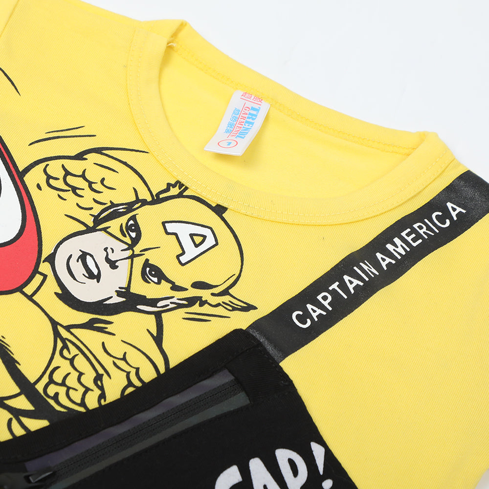 Newborn Boys Half Sleeves Suit - Yellow, Newborn Boys Sets & Suits, Chase Value, Chase Value