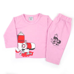 Newborn Boys Full Sleeves 2pcs Suit - Tea Pink