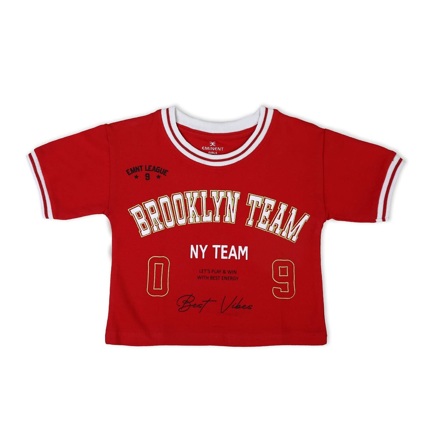 Eminent Girls Half Sleeves T-Shirt - Red, Girls T-Shirts, Eminent, Chase Value