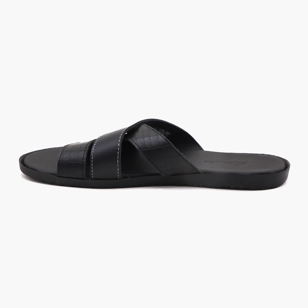 Men's Slipper - Black, Men's Slippers, Chase Value, Chase Value