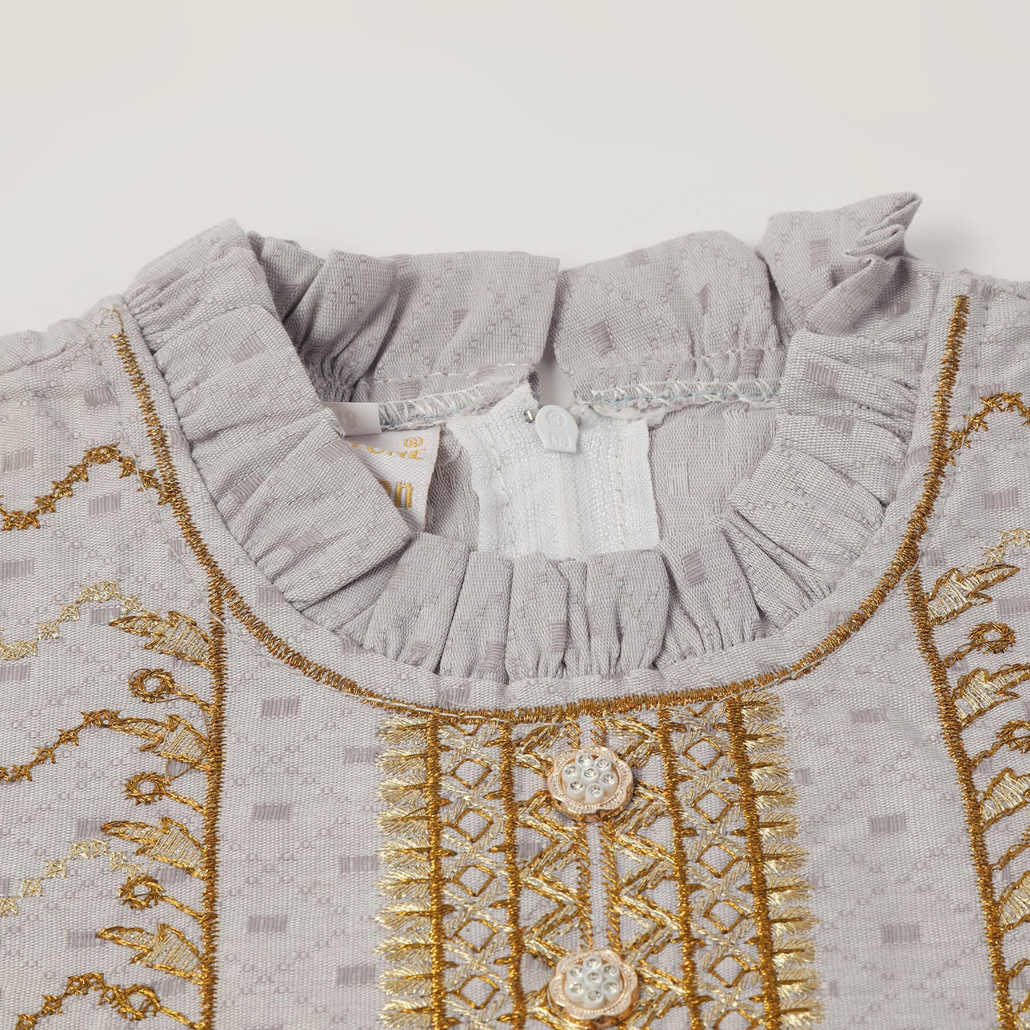 Girls  Embroidered Shalwar Suit - Light Grey, Girls Shalwar Kameez, Chase Value, Chase Value