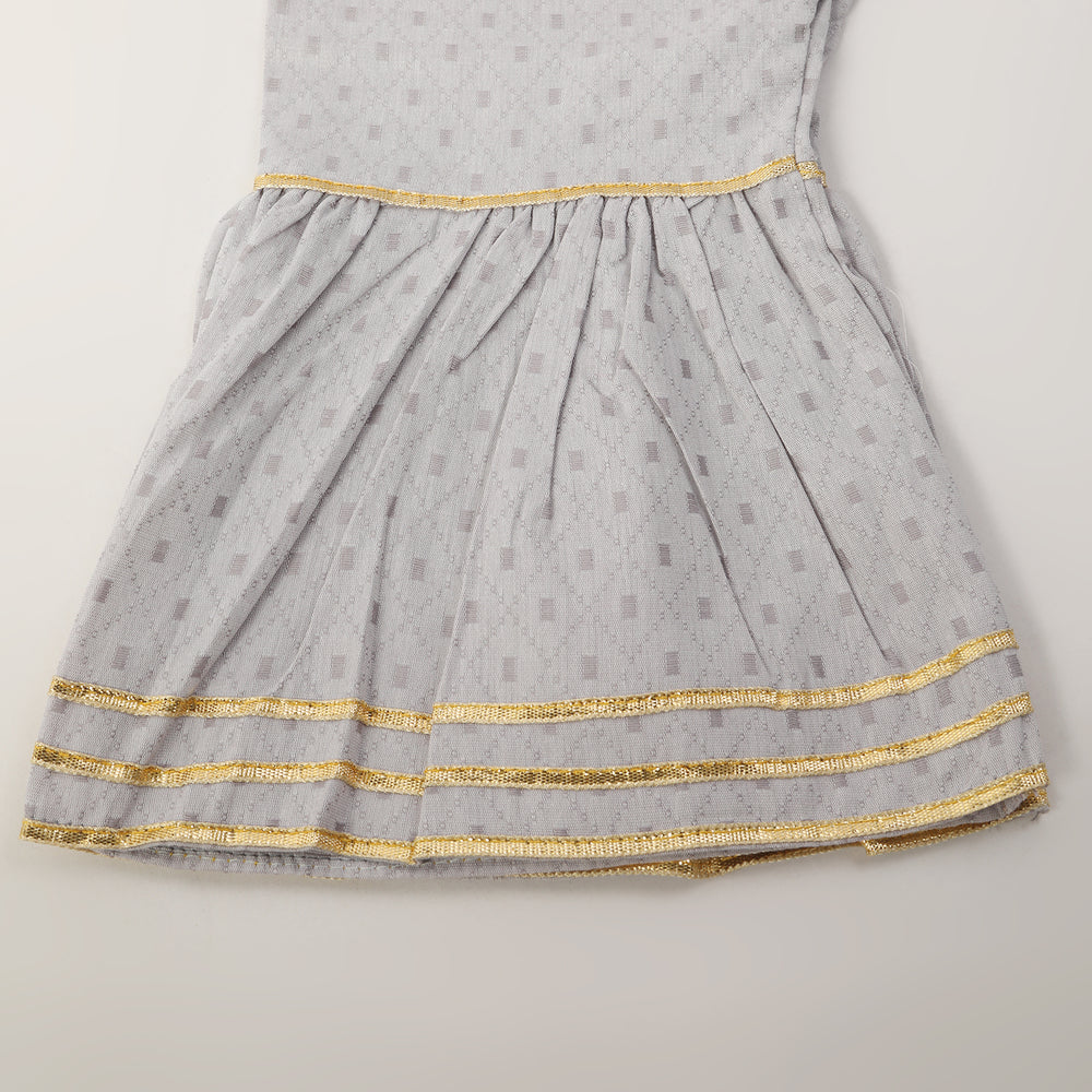 Girls  Embroidered Shalwar Suit - Light Grey, Girls Shalwar Kameez, Chase Value, Chase Value