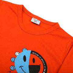 Boys Full Sleeves Pajama Suit - Orange