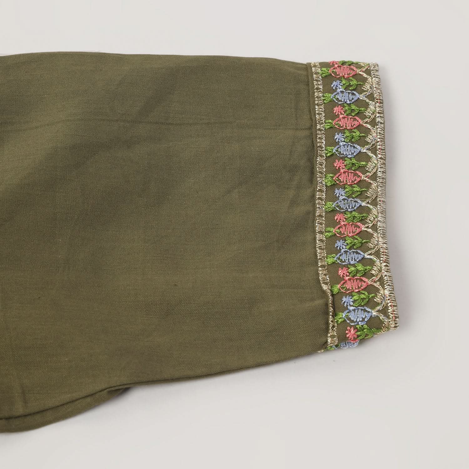 Girls Embroidered Shalwar Suit - Olive Green, Girls Shalwar Kameez, Chase Value, Chase Value