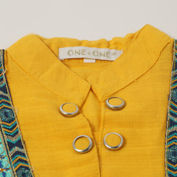 Girls Embroidered Shalwar Suit - Yellow