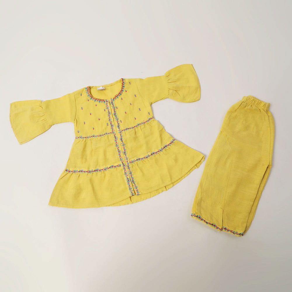 Girls Embroidered Shalwar Suit - Mehandi, Girls Shalwar Kameez, Chase Value, Chase Value