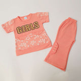 Girls Tight Half Sleeves Suit - Peach, Girls Suits, Chase Value, Chase Value