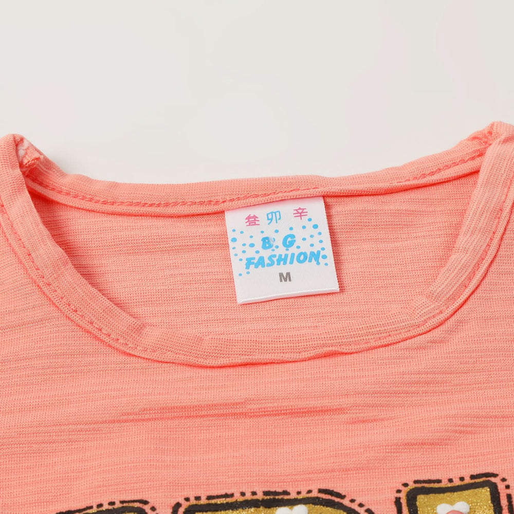 Girls Tight Half Sleeves Suit - Peach, Girls Suits, Chase Value, Chase Value