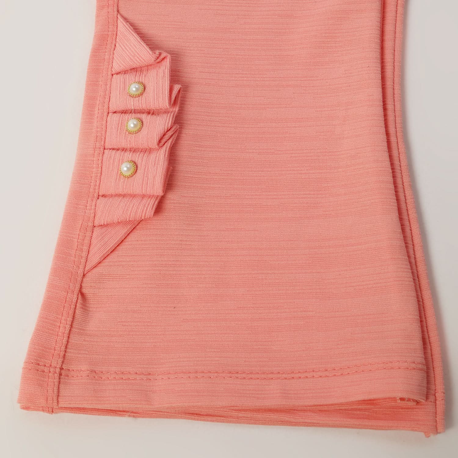 Girls Tight Half Sleeves Suit - Peach, Girls Suits, Chase Value, Chase Value