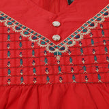 Girls Embroidered Shalwar Suit - Red, Girls Shalwar Kameez, Chase Value, Chase Value