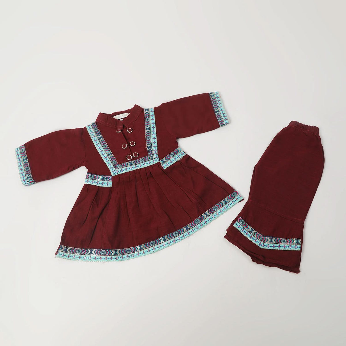 Girls Embroidered Shalwar Suit - Maroon, Girls Shalwar Kameez, Chase Value, Chase Value