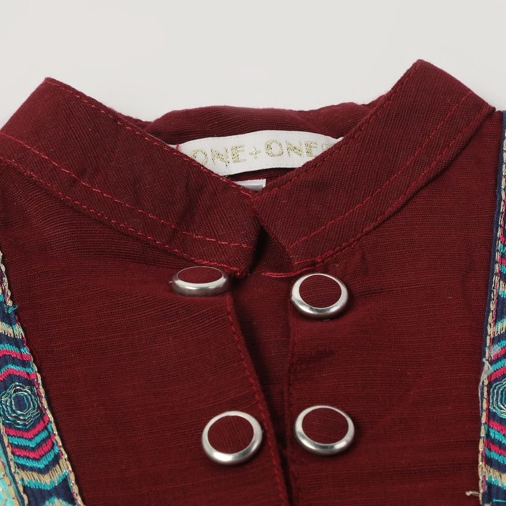 Girls Embroidered Shalwar Suit - Maroon, Girls Shalwar Kameez, Chase Value, Chase Value