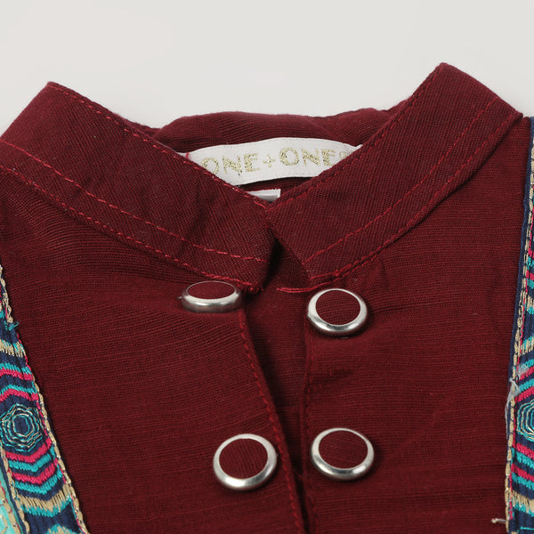 Girls Embroidered Shalwar Suit - Maroon