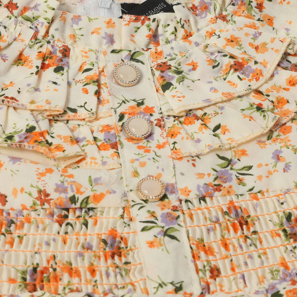 Girls Embroidered Shalwar Suit - Orange, Girls Shalwar Kameez, Chase Value, Chase Value