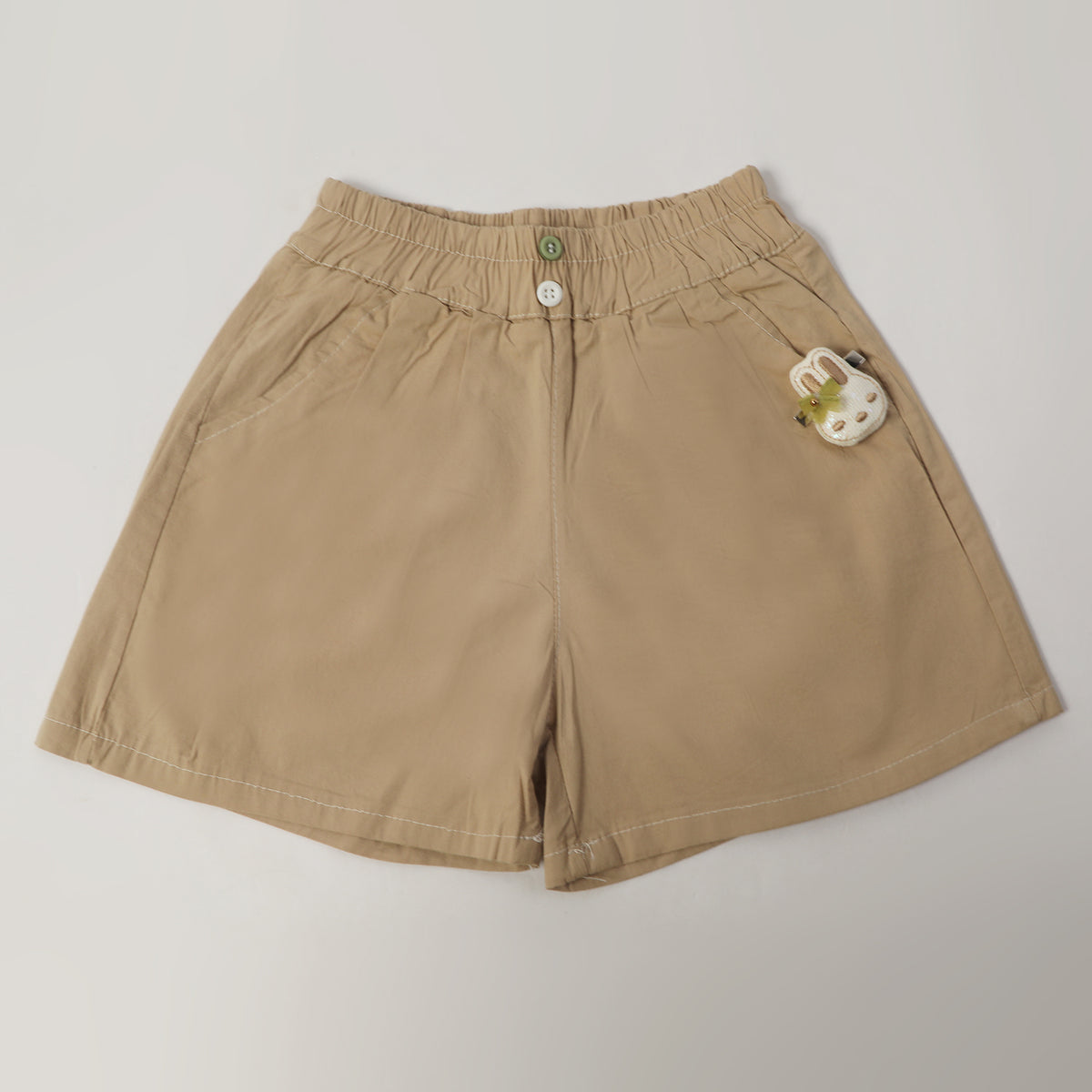 Girls Cotton Shorts - Khaki, Girls Shorts Skirts, Chase Value, Chase Value