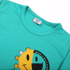 Boys Full Sleeves Pajama Suit - Sea Green