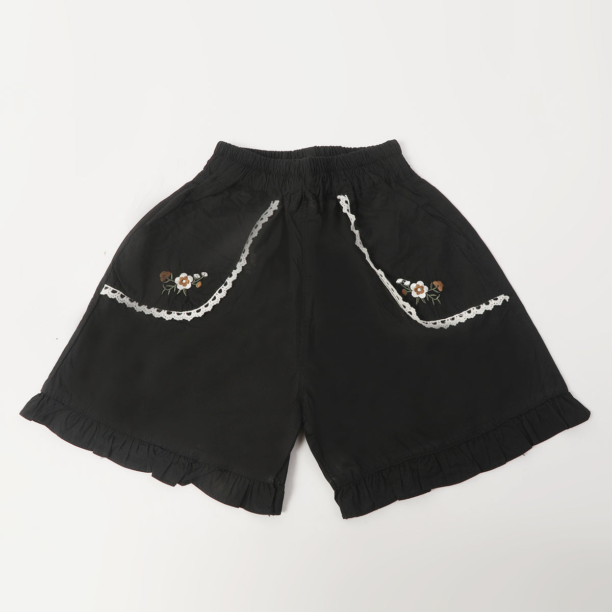 Girls Cotton Shorts - Black, Girls Shorts Skirts, Chase Value, Chase Value