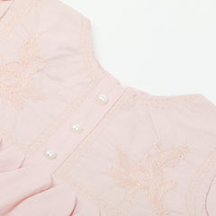Girls Embroidered Frock - Pink