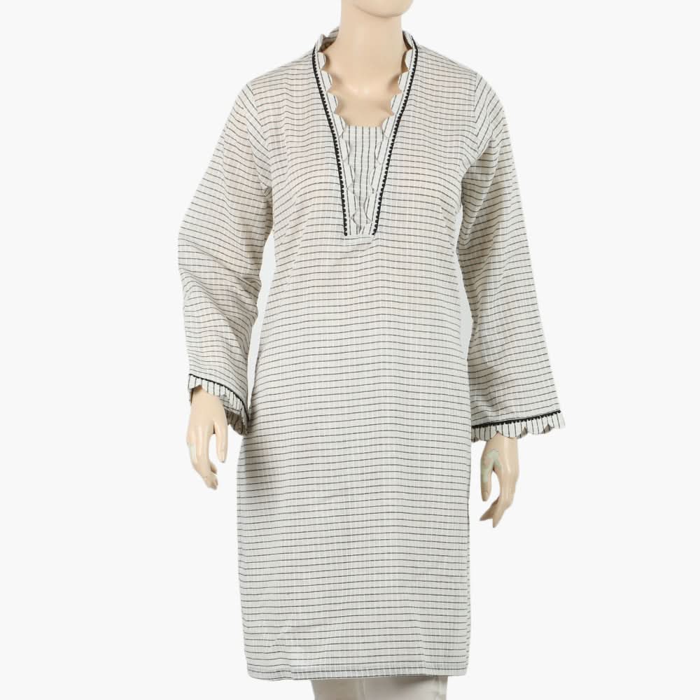 Women's Fancy Kurti - Off White, Women Ready Kurtis, Chase Value, Chase Value