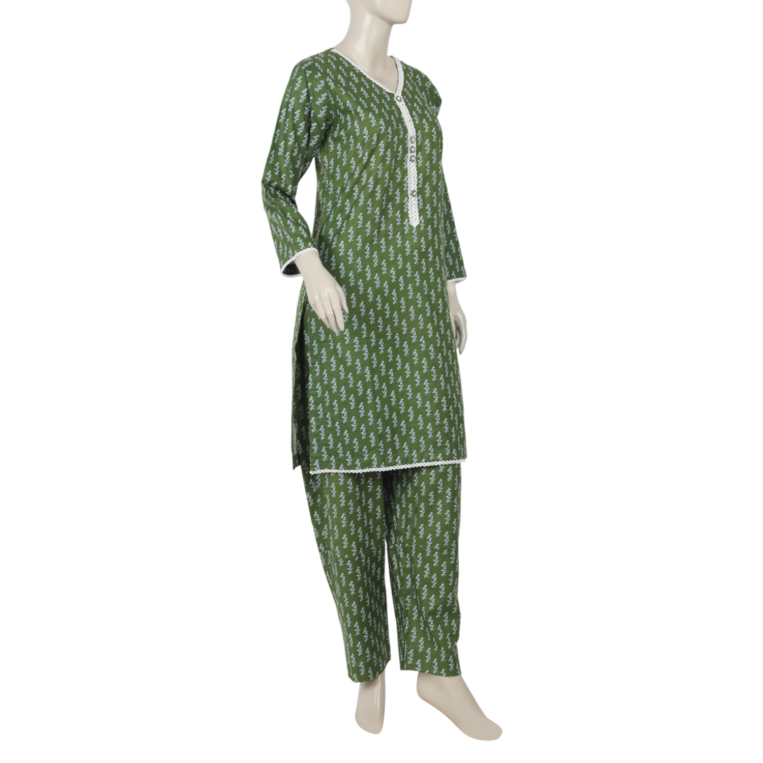 Women's Khaddar 2pcs Stitched Suit - Green, Women Shalwar Suits, Chase Value, Chase Value