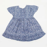 Girls Printed Frock - Steel Blue, Girls Frocks, Chase Value, Chase Value