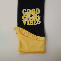 Girls Tight Half Sleeves Suit - Yellow