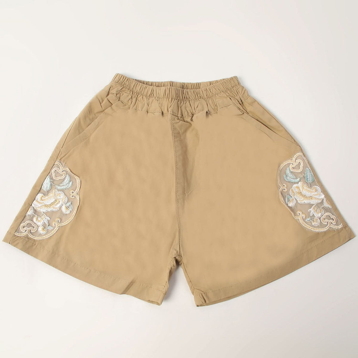 Girls Cotton Shorts - Beige, Girls Shorts Skirts, Chase Value, Chase Value