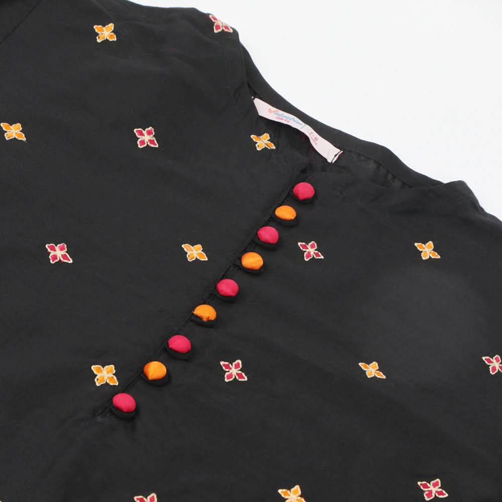 Girls Embroidered Shalwar Suit - Black, Girls Shalwar Kameez, Chase Value, Chase Value