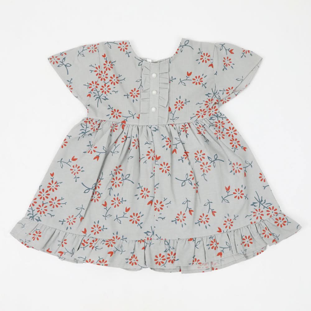 Girls Printed Frock - Grey, Girls Frocks, Chase Value, Chase Value