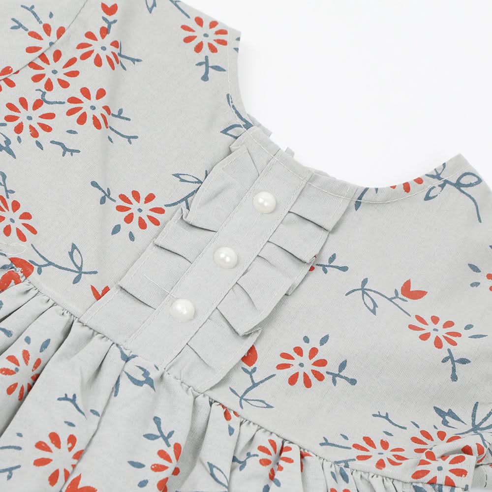Girls Printed Frock - Grey, Girls Frocks, Chase Value, Chase Value