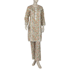 Women's Khaddar 2pcs Stitched Suit - Off White