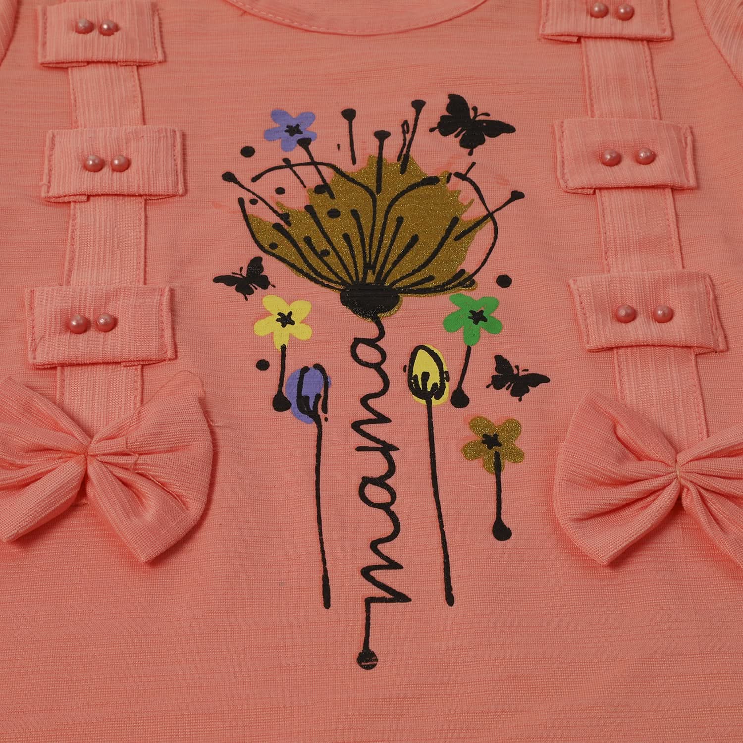 Girls Tight Half Sleeves Suit - Peach, Girls Suits, Chase Value, Chase Value