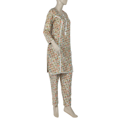 Women's Khaddar 2pcs Stitched Suit - Off White