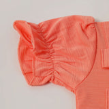 Girls Tight Half Sleeves Suit - Peach, Girls Suits, Chase Value, Chase Value