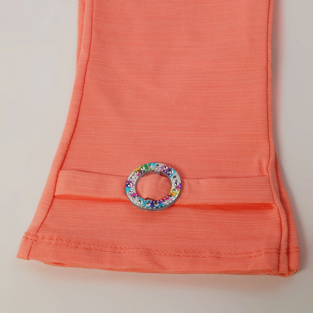 Girls Tight Half Sleeves Suit - Peach, Girls Suits, Chase Value, Chase Value