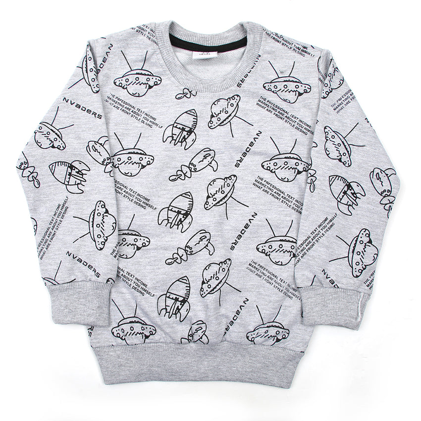 Boys Full Sleeves SweatShirt - Grey