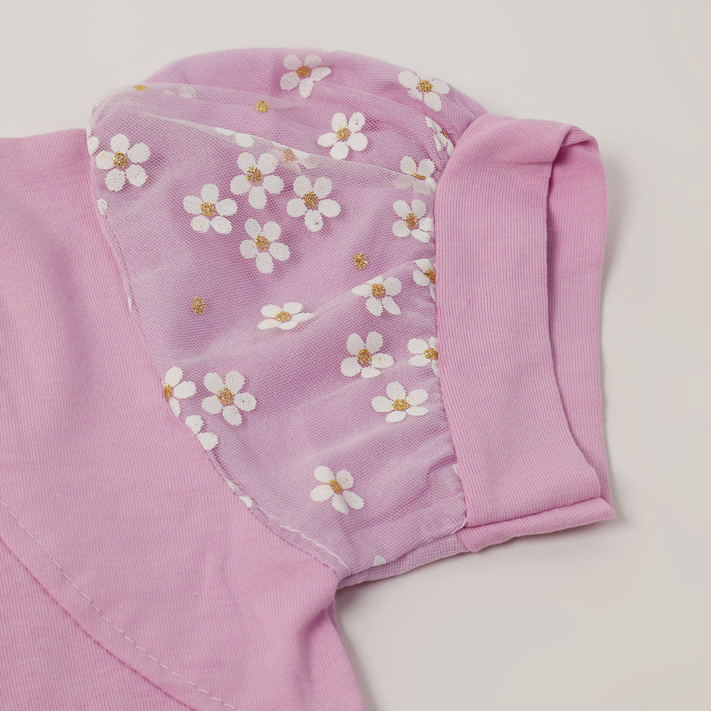 Girls Tight Half Sleeves Suit - Purple, Girls Suits, Chase Value, Chase Value