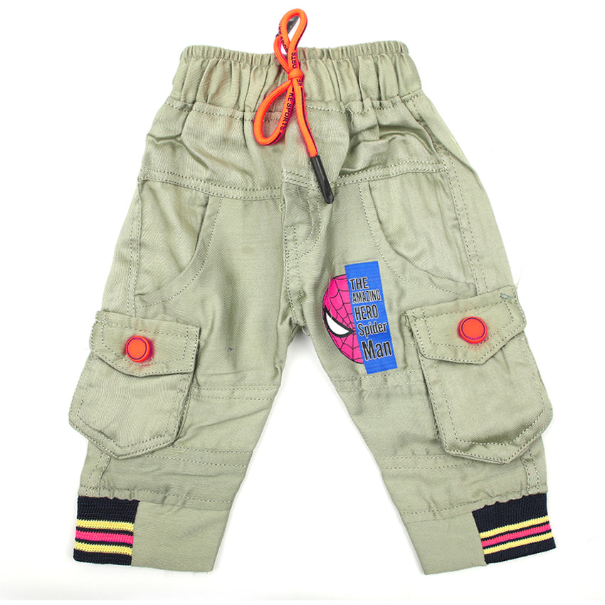 Newborn Boys Cotton Pant - Green