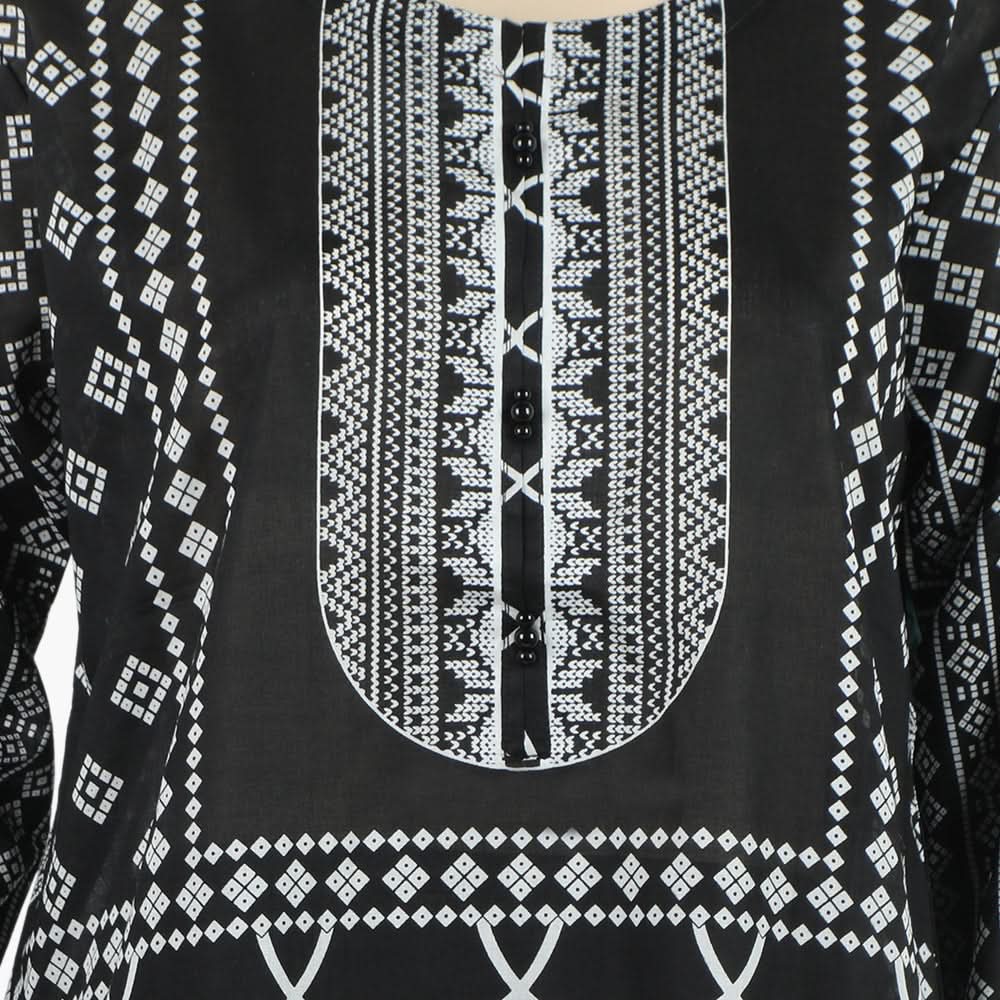 Women's 3Pcs Suit - Black, Women Shalwar Suits, Chase Value, Chase Value