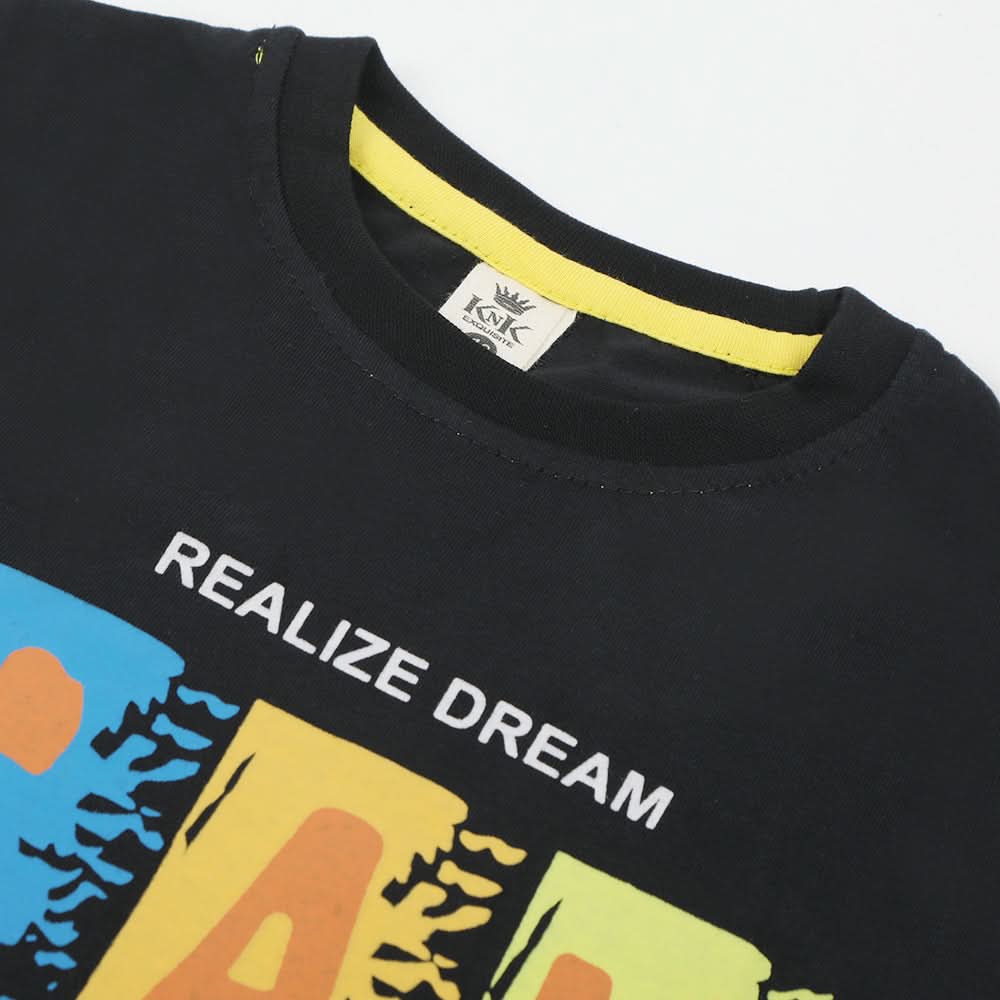 Boys Half Sleeves T-Shirt - Black, Boys T-Shirts, Chase Value, Chase Value