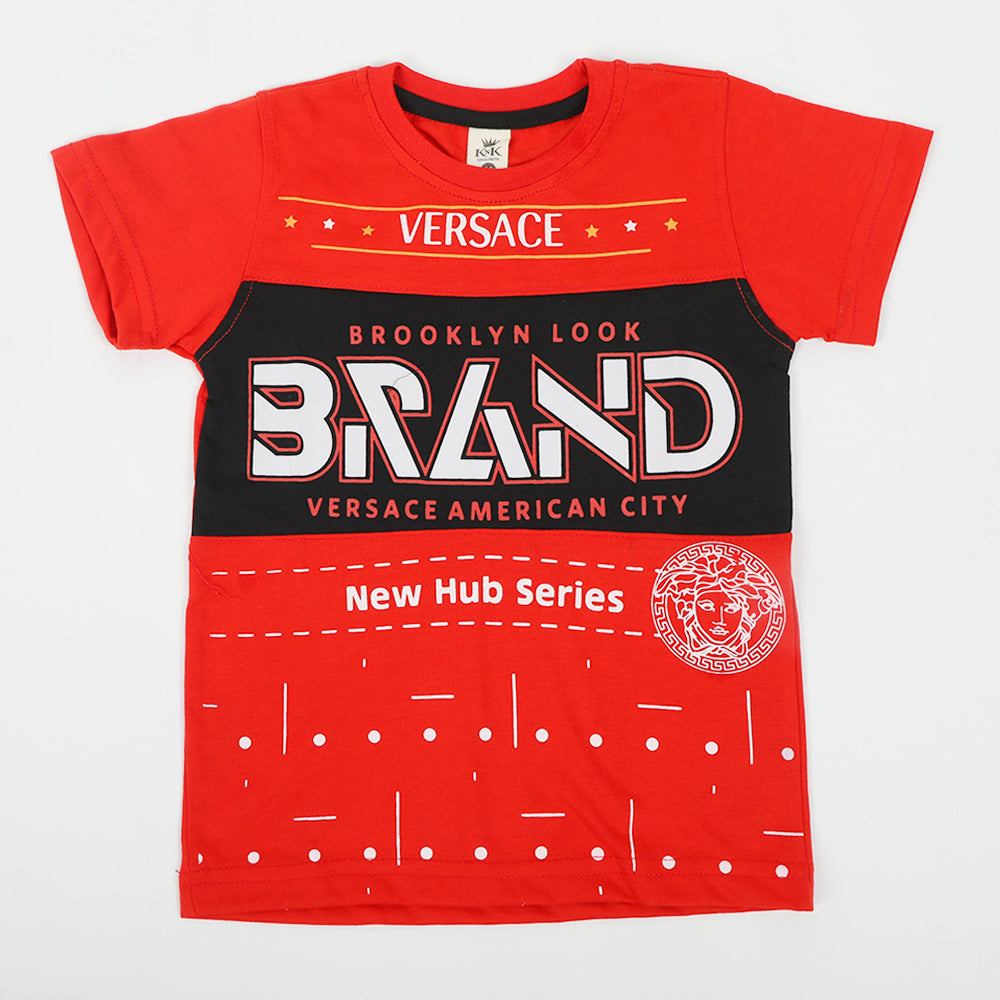 Boys Half Sleeves T-Shirt - Red, Boys T-Shirts, Chase Value, Chase Value