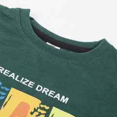 Boys Half Sleeves T-Shirt - Green, Boys T-Shirts, Chase Value, Chase Value