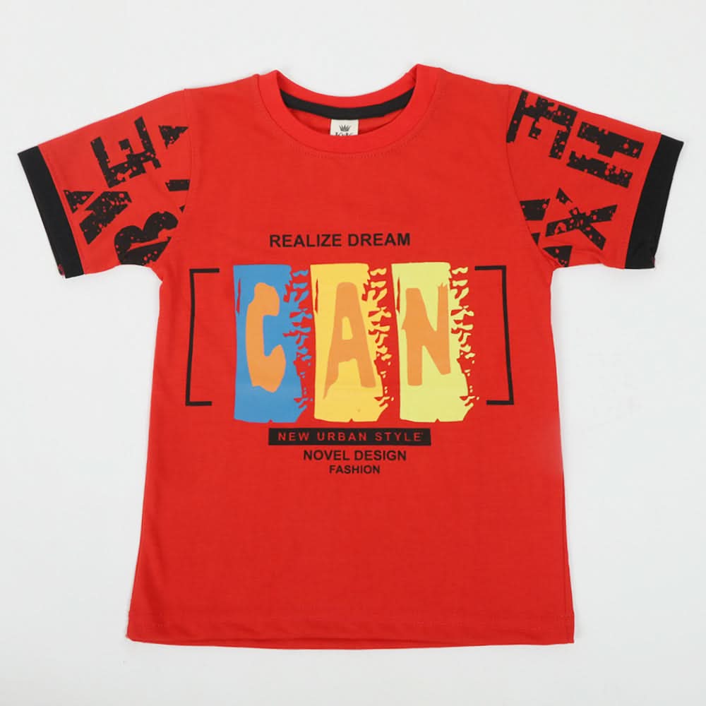Boys Half Sleeves T-Shirt - Red, Boys T-Shirts, Chase Value, Chase Value