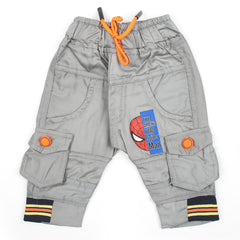 Newborn Boys Cotton Pant - Grey