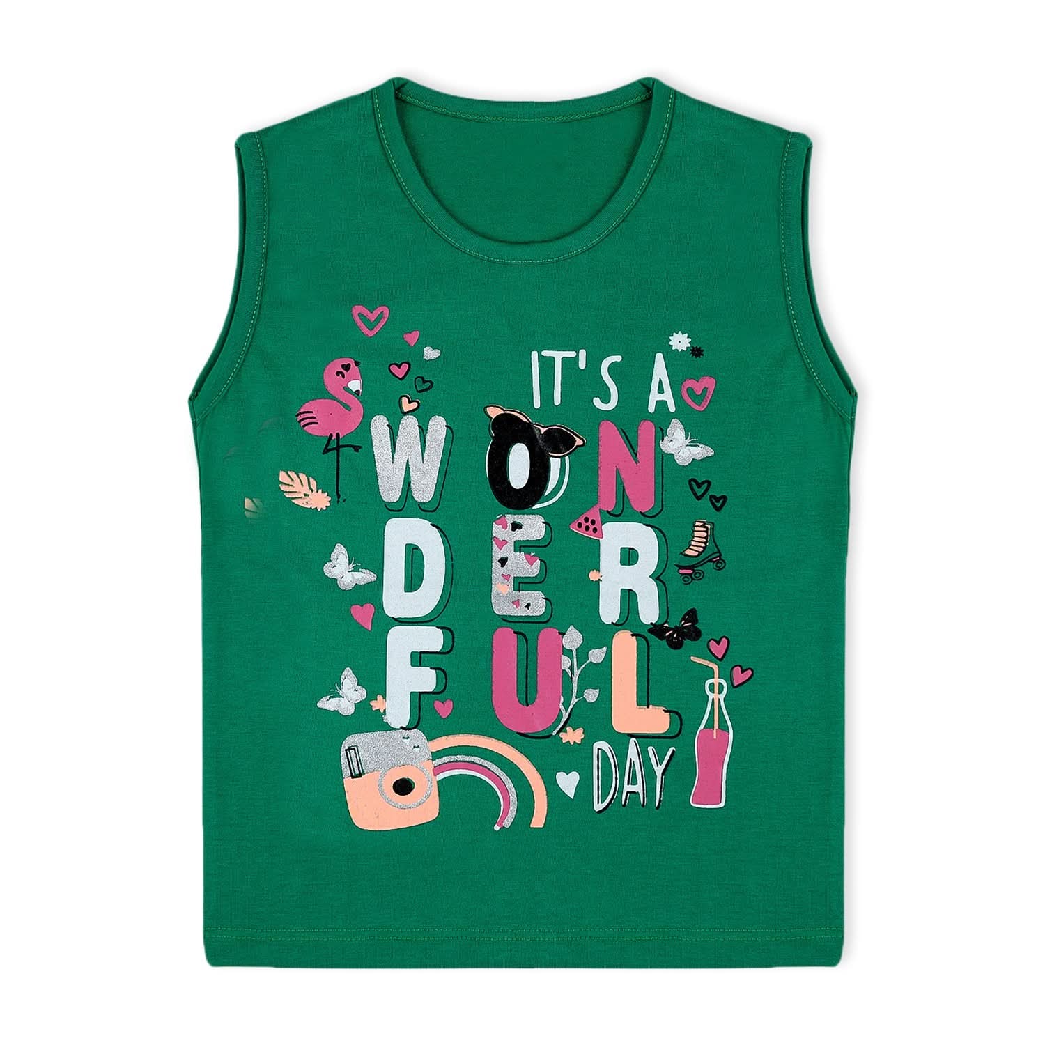 Valuable Girls Sando - Green, Girls T-Shirts, Chase Value, Chase Value