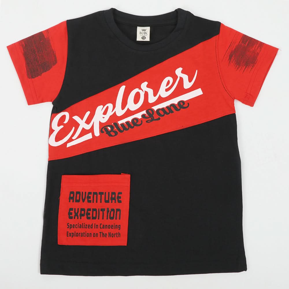 Boys Half Sleeves T-Shirt - Red, Boys T-Shirts, Chase Value, Chase Value