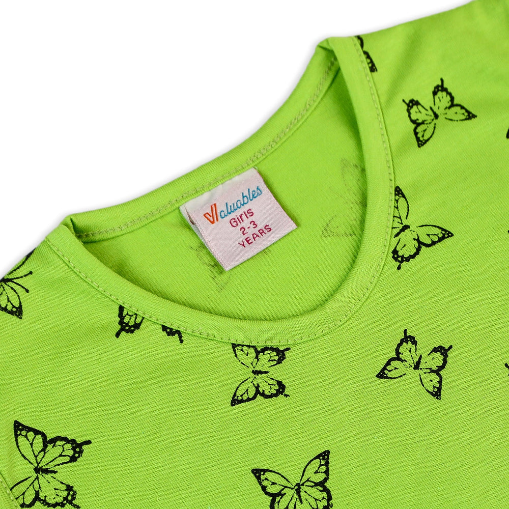 Valuable Girls Sando - Green, Girls T-Shirts, Chase Value, Chase Value