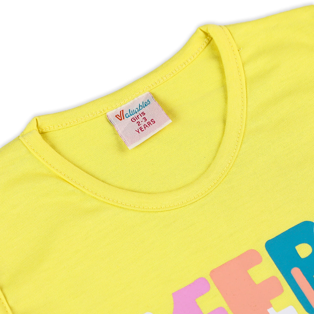 Valuable Girls Sando - Yellow, Girls T-Shirts, Chase Value, Chase Value
