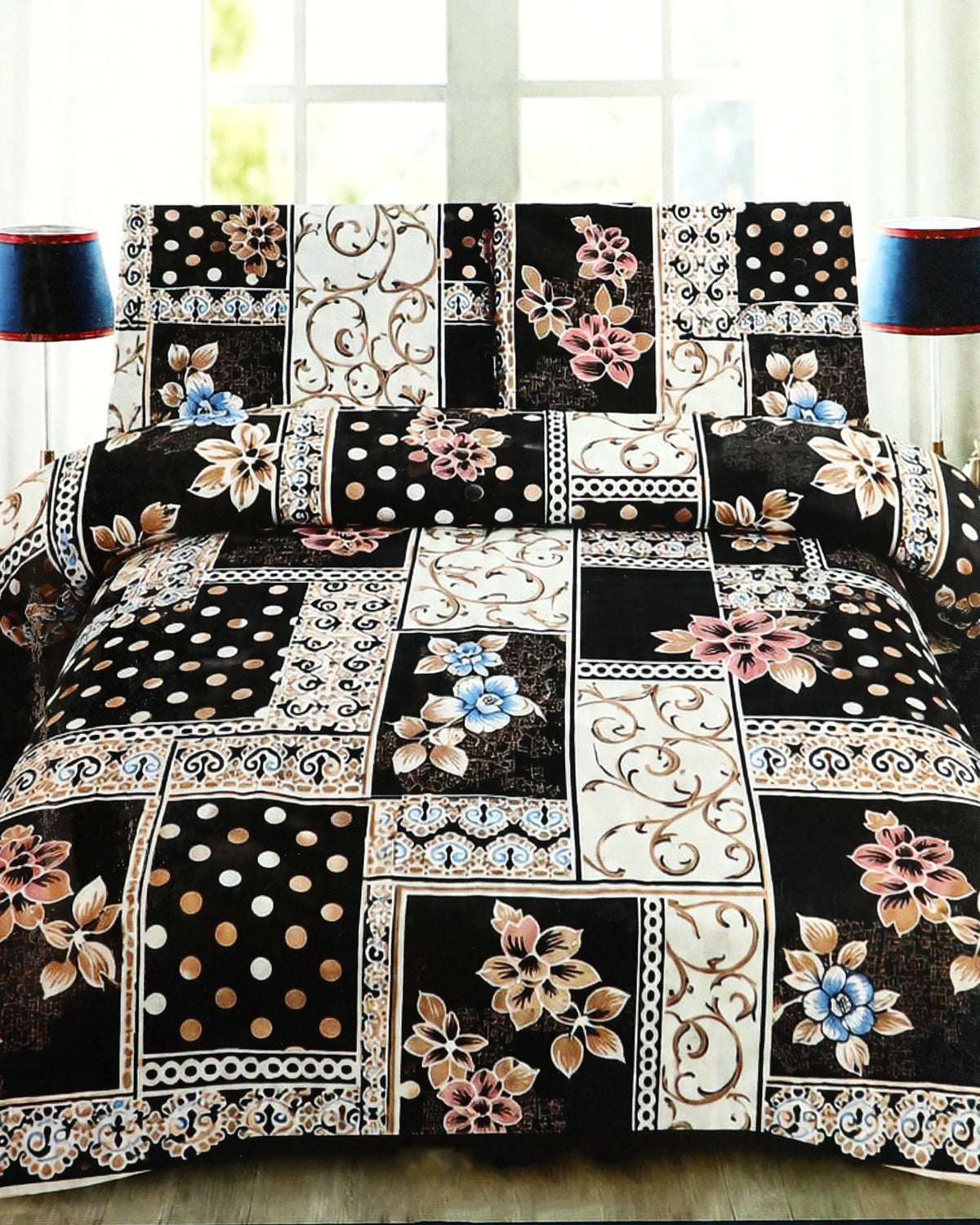 Valuables Printed Double Bed Sheet - 90 x 96 Inch